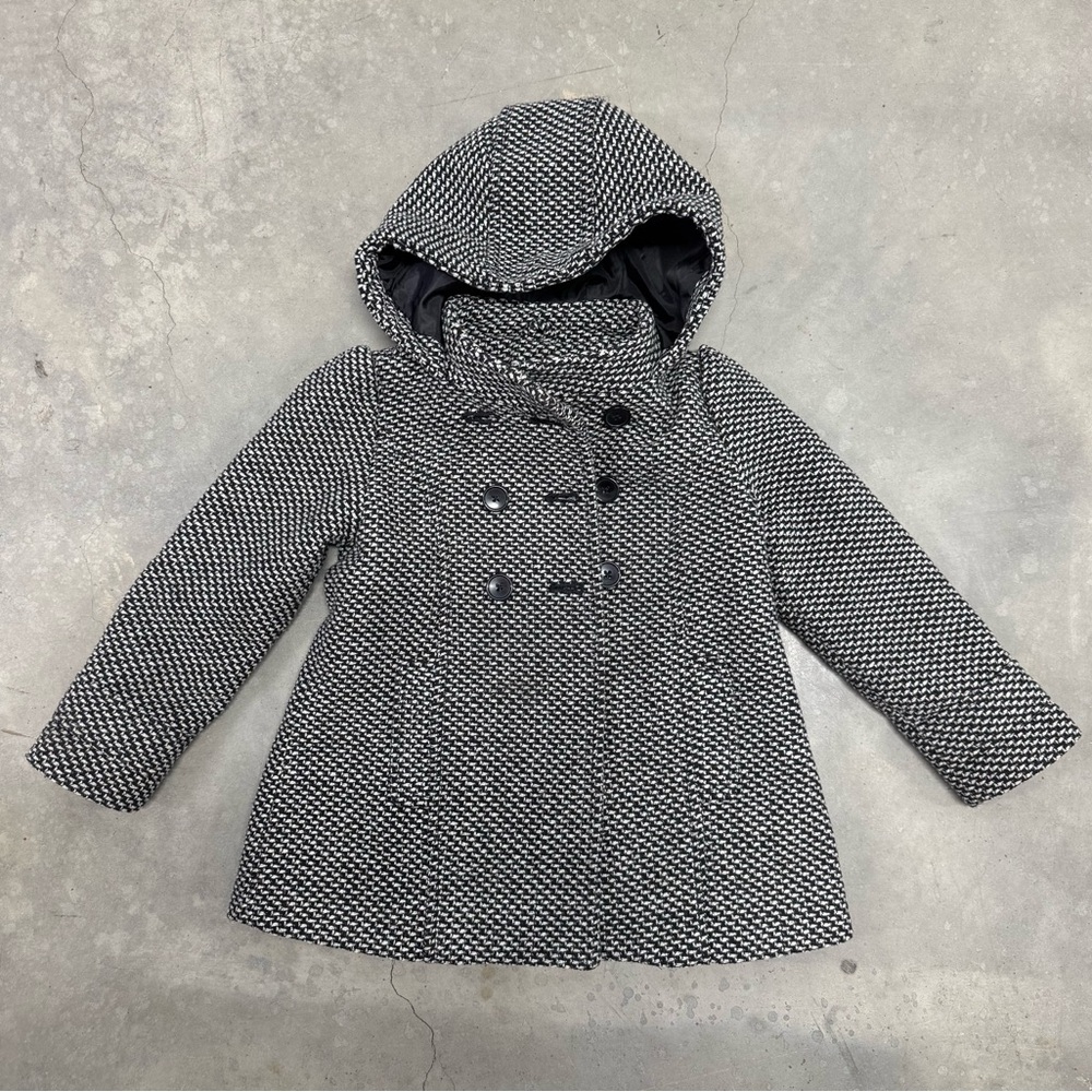 Old Navy Hooded Preppy Jacket black and white 5T